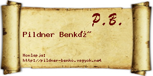 Pildner Benkő névjegykártya